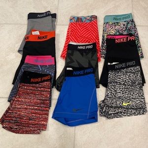 Nike pro shorts 10 pairs